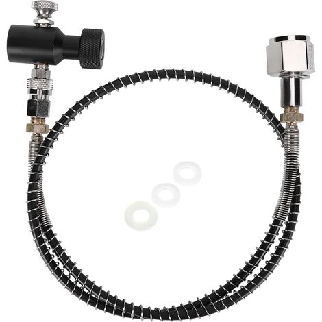 Kit d'adaptateur DIN477 36in avec valve de décharge noir ASA pour SodaStream, raccord CO2 ressort électroplaqué (1/5)