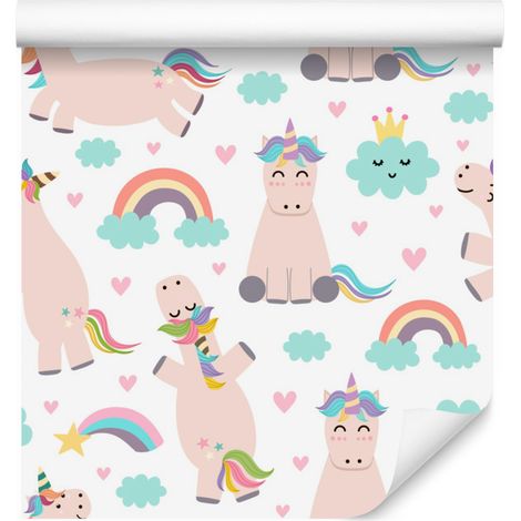 Papier peint Licornes et Arc-en-ciel pour Salon et Chambre 50x1000 cm (1/5)