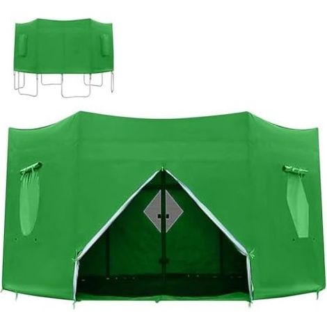 Tenda per trampolino 183cm/244cm/306cm/366cm/427cm. Telo di copertura per trampolino. Protezione dal vento e dal sole. Copertura parasole per 6 pali dritti rotondi, verde 6FT-6 (1/5)