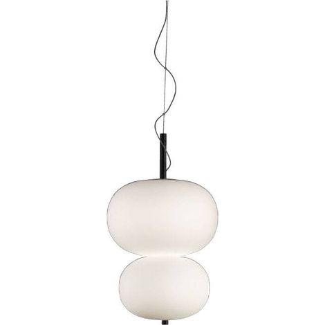 Grok Ilargi - LED Globe Plafonnier Suspendu Frêne Foncé Blanc Mat 1-10V Gradation 39.5cm 3195lm 2700K
