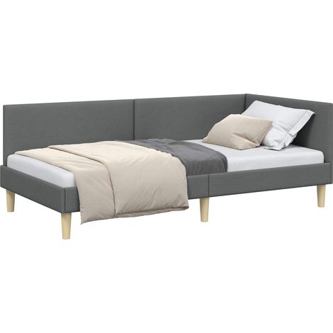 Maison Exclusive - Cornice del letto ad angolo Grigio scuro 100 cm x 200 cm