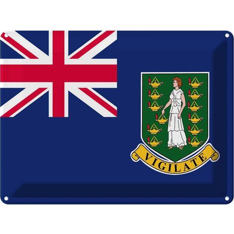 Plaque métallique 30x40 cm Drapeau des Îles Vierges britanniques, blason (1/5)