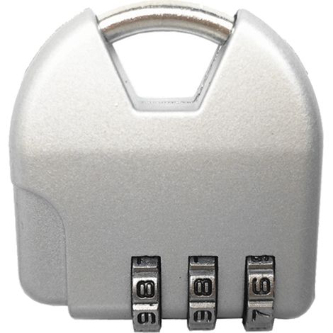 Serrure à bagages bricolage réglage mot de passe léger en alliage de Zinc matériel combinaison cadenas pour valise voyage argent blanc.