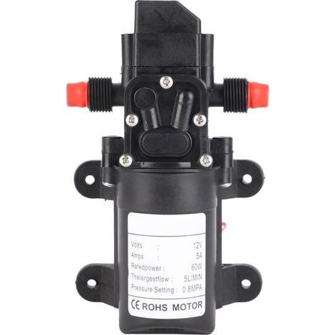 Pompe à eau auto-amorçante DC 12V 60W – Débit 5L/min – Pression 116Psi – Hauteur d'aspiration 1,5m – Pour nettoyage et systèmes solaires (1/5)
