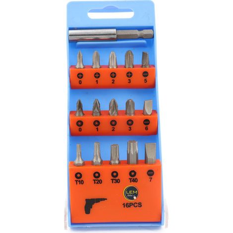 Set de 15 embouts de vissage + 1 rallonge / adaptateur porte embouts magnétique