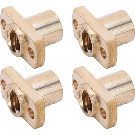 Écrou hexagonal à bride en H pour vis trapézoïdale T8, accessoire d'imprimante 3D, écrou en laiton double coupe, lot de 4 pièces. (1/5)
