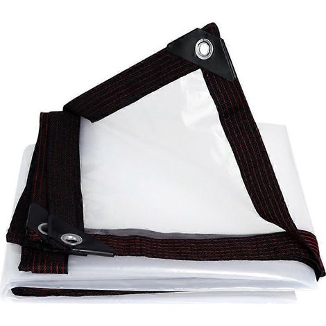 Bâche transparente imperméable en plastique PE, résistante à la pluie et à la poussière, pour auvent - 2 x 4 m