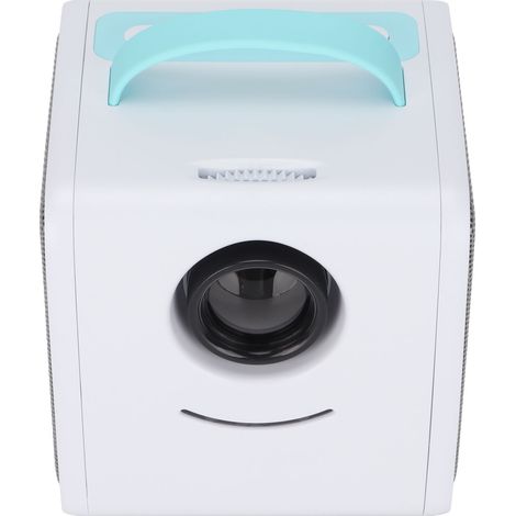 Projecteur Mini 1080P Portable avec Haut‑parleur 2W, Lumière Douce, 30000 Heures Durée de Vie, pour Bureau et Maison, 100‑240V, Fiche UE Bleue