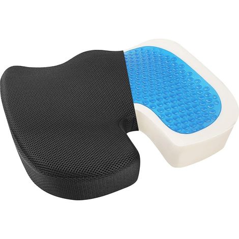 Coussin de siège gel orthopédique pour chaise de bureau, auto et fauteuil, assise en mousse viscoélastique anti-pression, confort pour conduite et travail, lot de 1, idéal cadeau (1/4)