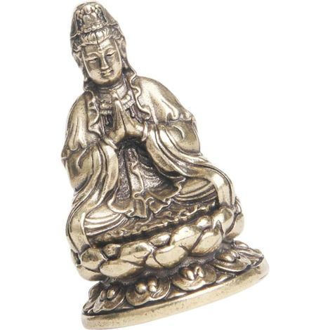 Sculpture de Bouddha en Laiton Vintage pour Décoration de Bureau, Or Brillant, Résistante à l'usure, Maison Bureau (1/5)