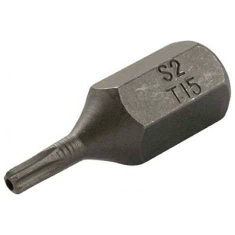 Bit Länge 30 mm Antrieb Außensechskant 10 mm (3/8") T-Profil (für Torx) mit Bohrung T15