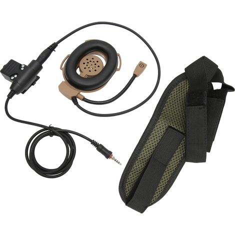 Écouteur unilatéral réglable pour casque de moto avec bouton PTT U94 pour Yaesu Vertex VX-6R VX-7RBrown