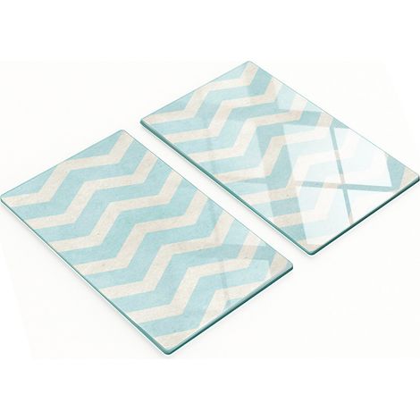 Küchenschneidebretter aus Glas mit dekorativem Zickzackmuster, 2 x 30 x 52 cm (1/5)