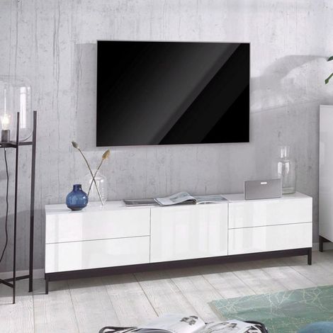 Mueble TV salón 170 cm puerta 4 cajones blanco brillante Metis Living Up (1/5)