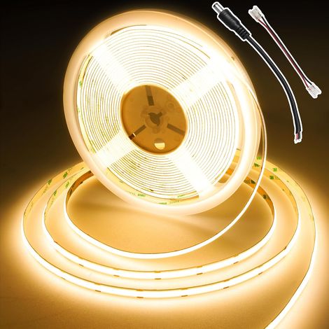Ruban LED COB 10m Blanc Chaud 24V, 384LEDs/m, Non Alimentation (1/5)