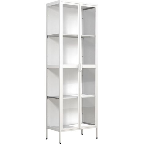 Vitrine en verre en acier Floka XXL 180x60x35 - VCM