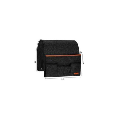 Sac de rangement pour accoudoir de canapé, pochette suspendue en feutre pour télécommande de chevet, gris foncé (1/5)