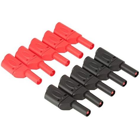 10pcs 4mm rouge/noir fiche banane entièrement isolée empilable fiche banane