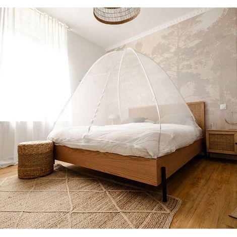 Moskitonetz für Kuppelbetten, 180 x 200 cm, Schnellmontage, tragbar und faltbar für Camping und Schlafzimmer, Tür 2 (1/5)