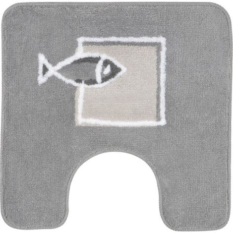 Alfombra de baño de poliéster ANDROS 50x50cm estampado de peces Gris Spirella