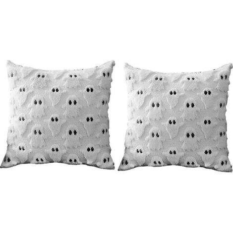 Geister-Kissenbezug, 2er-Pack, Komfortabler, dekorativer, weicher Plüsch-Kissenbezug für Wohnzimmer-Sofa-Dekoration