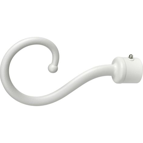 2 pomoli bianchi a ricciolo terminali per tubo tende diametro 20 mm
