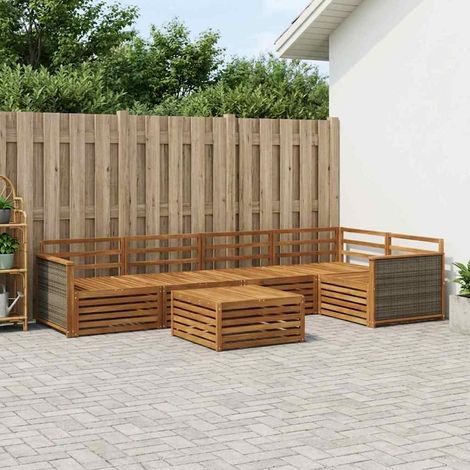 vidaXL Outdoor-Sofagarnitur 6 pcs Natur Massivholz Akazie (1/5)