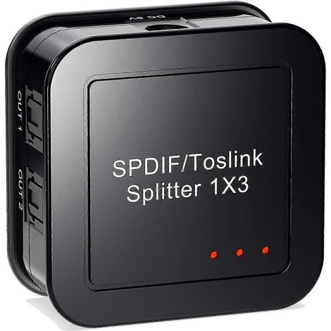 Répartiteur audio numérique à fibre optique, 1 entrée, 3 sorties, compatible avec les téléviseurs HD Blu-ray. (1/5)
