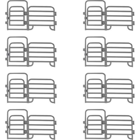 Lot de 8 jouets de clôture pour chevaux, accessoires d'étable, cadeau éducatif, micro paysage, clôture de ferme en plastique, pour écuries et animaux de ferme (1/5)