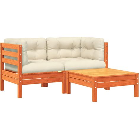 Canapé de jardin  Divan de jardin avec coussins et repose-pied 2 places (1/5)