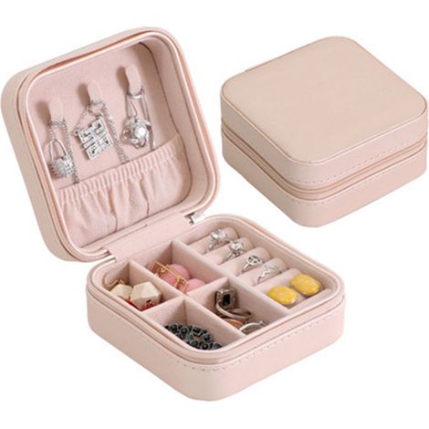 Mini étui à bijoux de voyage, boîte de rangement pour bijoux de voyage, petit coffret de rangement portable pour bijoux (1/5)
