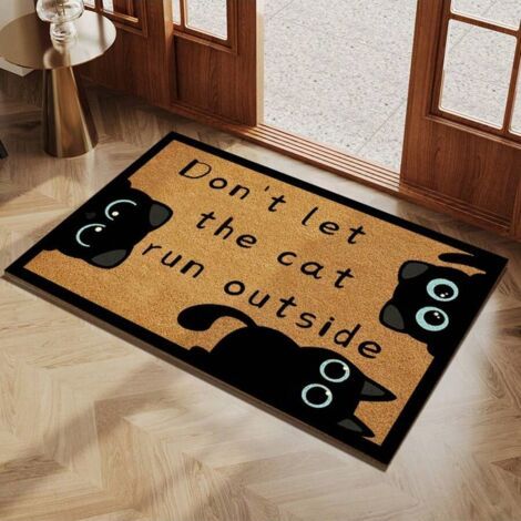 Tapis de porte antidérapant, grattoir pour l'entrée, idéal pour enlever la boue et la saleté - 40 x 60 cm - imitation fibre de coco - TheCat (1/3)