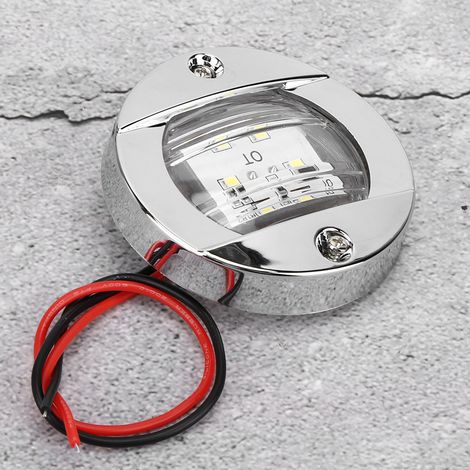 4 Stück klare LED-Rundleuchten für Heck, weiß, 12 V, verchromt, wasserdicht, für Boote, Yachten und LKWs (1/5)