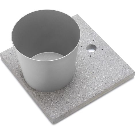 Base con Vaschetta per Fontane con Ghiera Piccola 40x40x5 cm in Cemento Belfer 42/BSE/4 Alluminio (1/4)