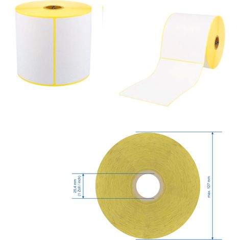 2 rouleaux de 500 étiquettes thermiques d'affranchissement 100 x 150 x 25,4