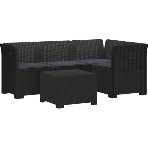 Sofá de Jardín para 4 Personas con Cojines y Diseño de Rattan vidaXL (1/5)