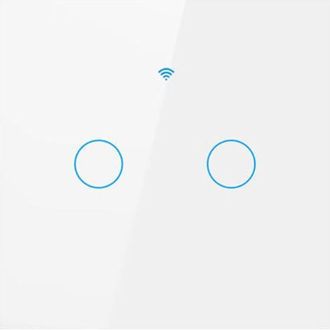 WiFi Interrupteur Intelligent 2 Gang 2 Voie, Commutateur Mural Tactile avec des Minuteries, un Compte à rebours, pas de Neutre Requis, compatible avec APP Smart Life, Alexa et Google Home (1/4)