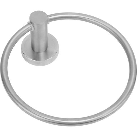 Anneau porte-serviettes en acier inoxydable, simple, antirouille, style rétro, pour salle de bain et cuisine. Modèle 223130, finition brossée. (1/5)