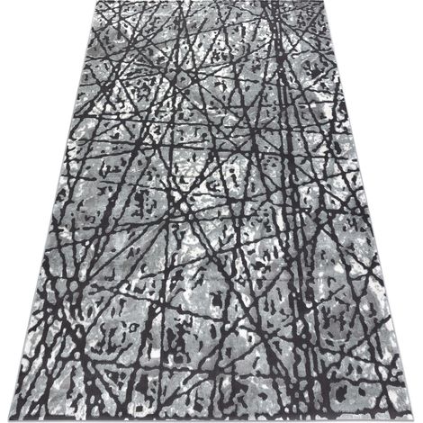 Teppich ZARA 0W7053 P50 140 - Strukturell zwei Ebenen aus Vlies grau grey 120x170 cm