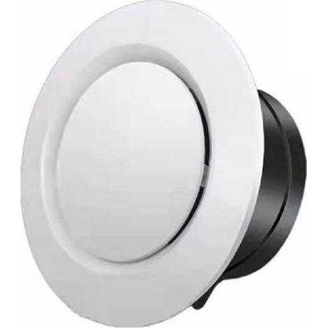 Ulisem Grille d'aération réglable en ABS de 4 pouces, ronde et blanche, pour conduit d'aération de soffite en ligne (9,5 cm, panneau avant : 14 cm) (1/5)
