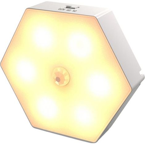 MINKUROW 2 Uds Iluminación Adhesiva 1,2 W Baño Colgante Movimiento Cuerpo Noche Led Cocina Luz Bajo Sensor Luz De Color En Dormitorio Escalera Pared Gabinete Adorno Batería Blanco Cálido (1/5)