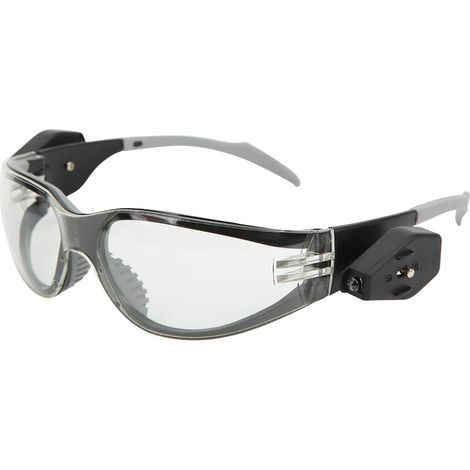 Lunettes de protection LED rétractables avec lampe de lecture, verres en polycarbonate, résistantes aux chocs, à la buée et au vent, pour hommes et femmes. Idéales pour la maison. (1/5)