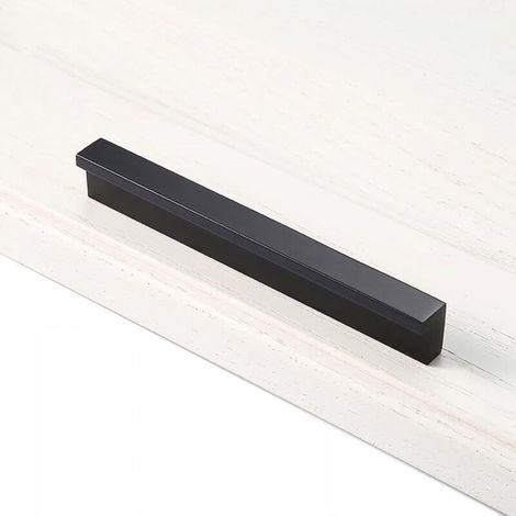 Noir - 2 x 90°L, 96mm, poignées de porte cuisine chambre poignées de porte placard poignées de porte poignées de placard poignées de tiroir placard intérieur tirettes de meuble, aluminium (1/5)