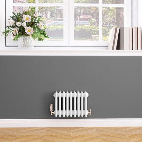 Biubiubath Traditional Cast Iron Style Radiator Horizontal 4 Column White 300x425mm