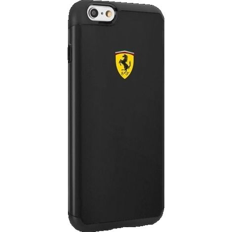 Custodia rigida Ferrari FESPHCP6BK per iPhone 6/6S antiurto, nera/nera