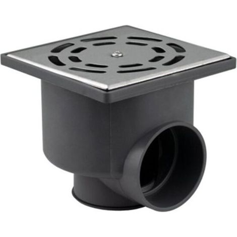 Siphon vertical et horizontal avec rosace en acier inoxydable - 104 x 104mm 40 - 50,. (1/4)
