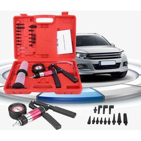 Kit pompa a vuoto manuale per cambio spurgo olio freni auto moto 2 vasetti