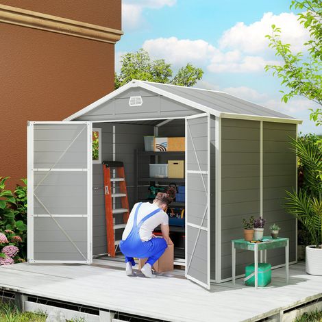 Abri de jardin, 4,1 m², toit en pente, 240 x 190 x 180/228 cm (1/5)