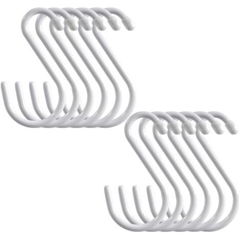 Sollbry Lot de 12 crochets en S robustes revêtus de vinyle de 168.5CM, crochets en S revêtus de caoutchouc noir, cintres en S en métal antidérapant pour placard, jardin, garage, cuisine, suspension (1/5)