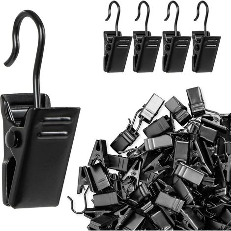 Curtain clips, hooks, hardware clips, iron brand clips, large black curtain clips (20 pieces) - In stock, direct sales. (1/5)